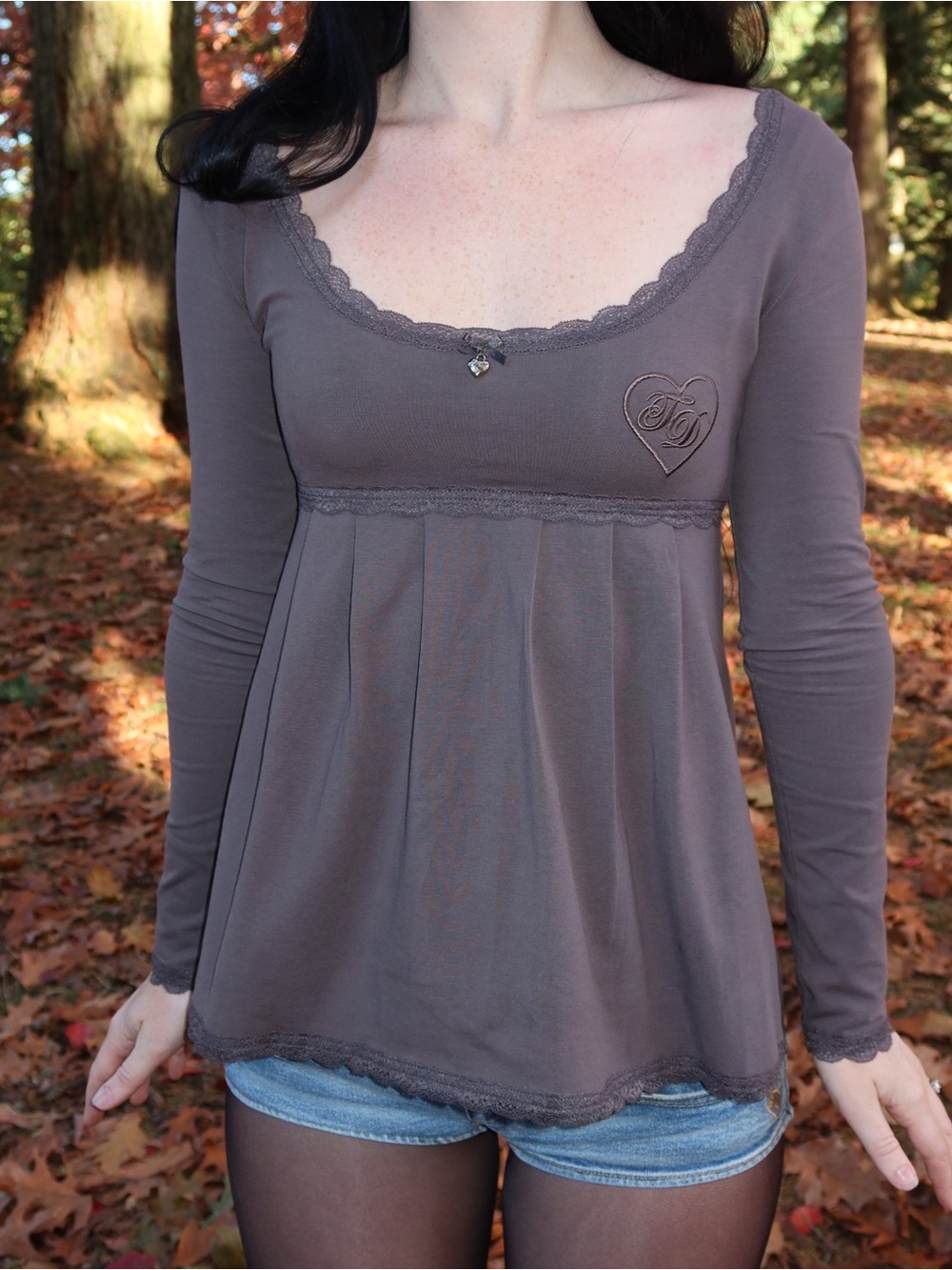 moving sale 💕 - NWOT truth or dare grey babydoll long sleeve size xs